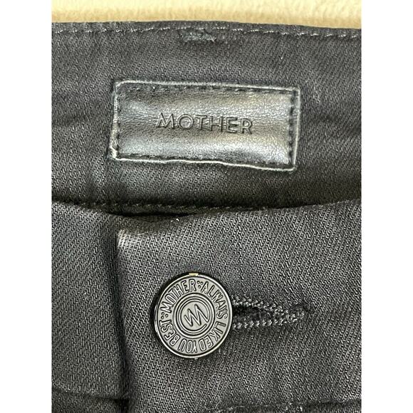 Mother Jeans Womens 25 Black Looker Ankle Fray Distressed Stretch Mid Rise Denim - Picture 3 of 14